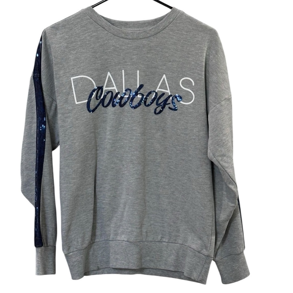 NFL Dallas Cowboys GIII Women’s Small Heather Grey Open Back Size S Sweatshirt